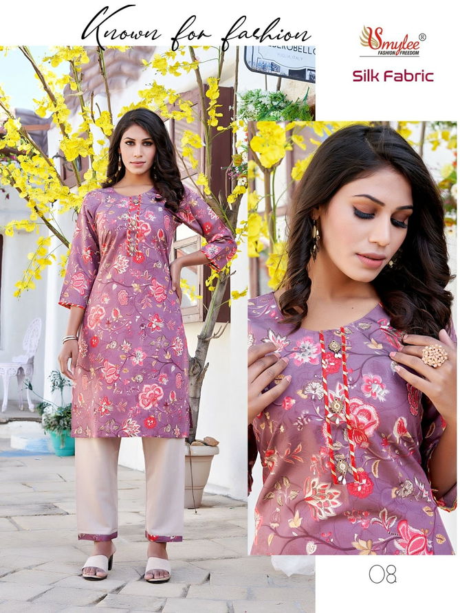 Smylee Silk Designer Printed Kurtis With Bottom Catalog